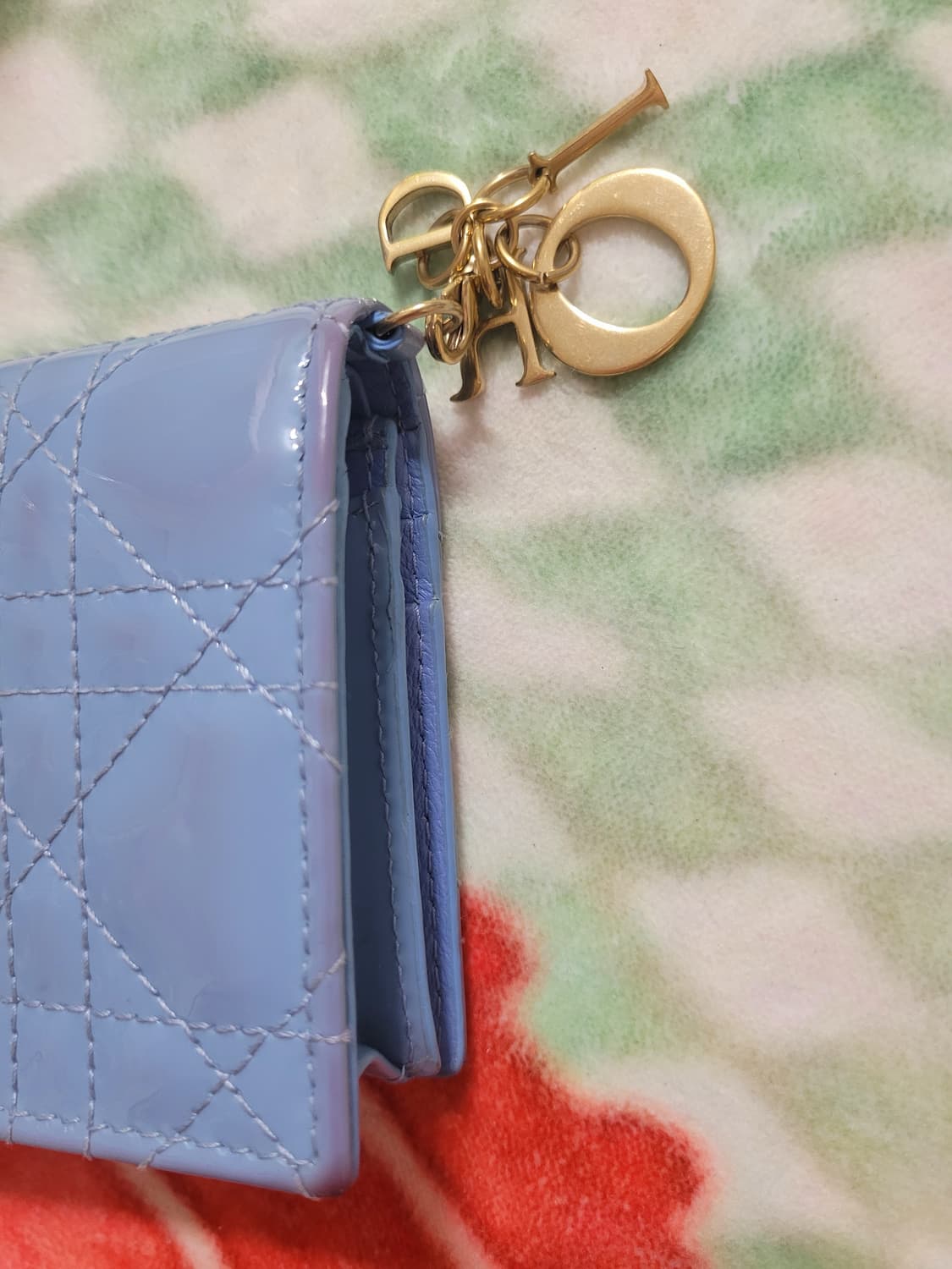 무료배송) 레이디 디올 반지갑 블루 상품이미지6