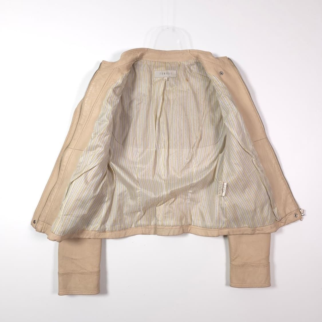 톰보이 빈티지 베이지 램스킨 싱글 라이더 자켓 85 상품이미지5