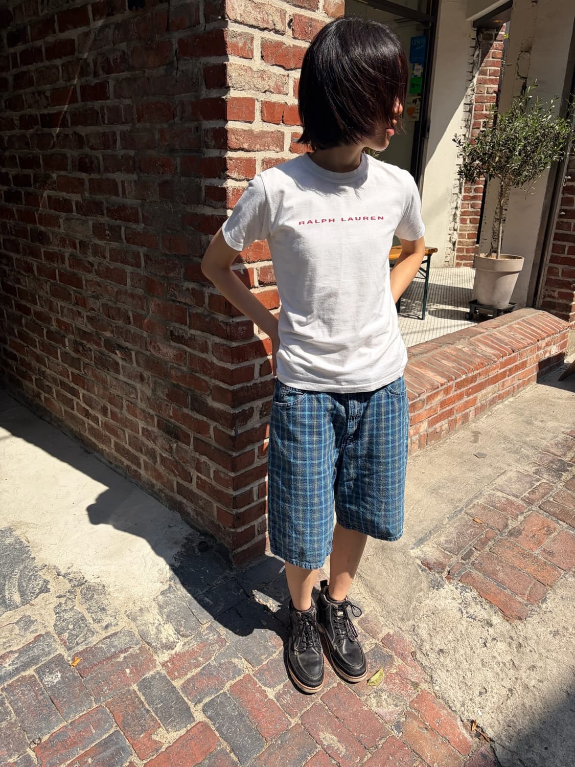 32) Levi’s 인디고 체크 와이드 데님 쇼츠 상품이미지3