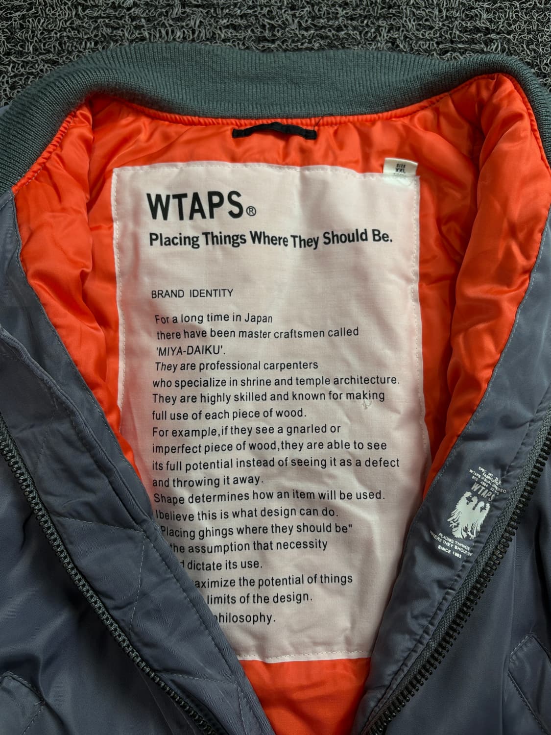 더블탭스 빅로고 MA-1 항공 점퍼 1729 상품이미지3