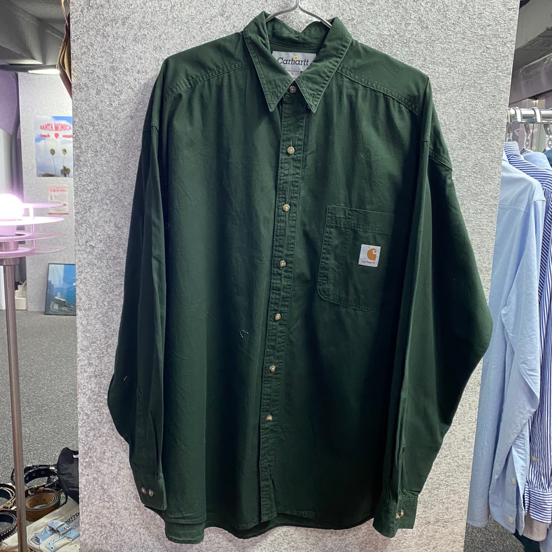 칼하트 패치로고 딥그린 워크 셔츠 B3692 상품이미지2