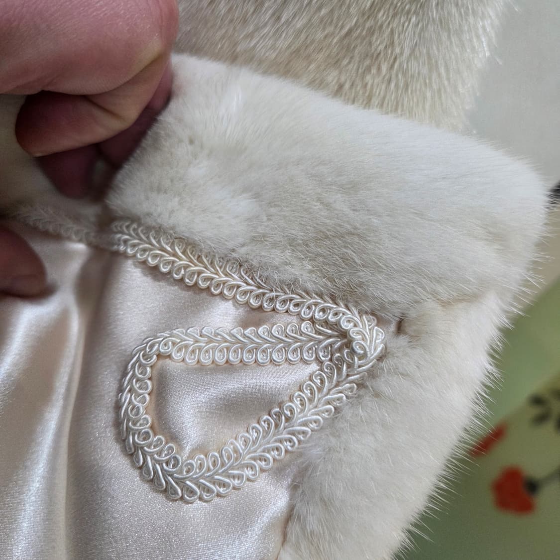 화이트 아이보리 밍크 코트 상품이미지5