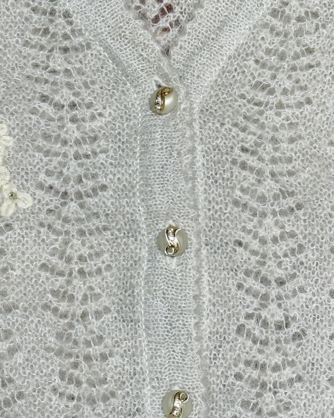 레이스 연그레이 아카시아 플라워 자수가디건 상품이미지4