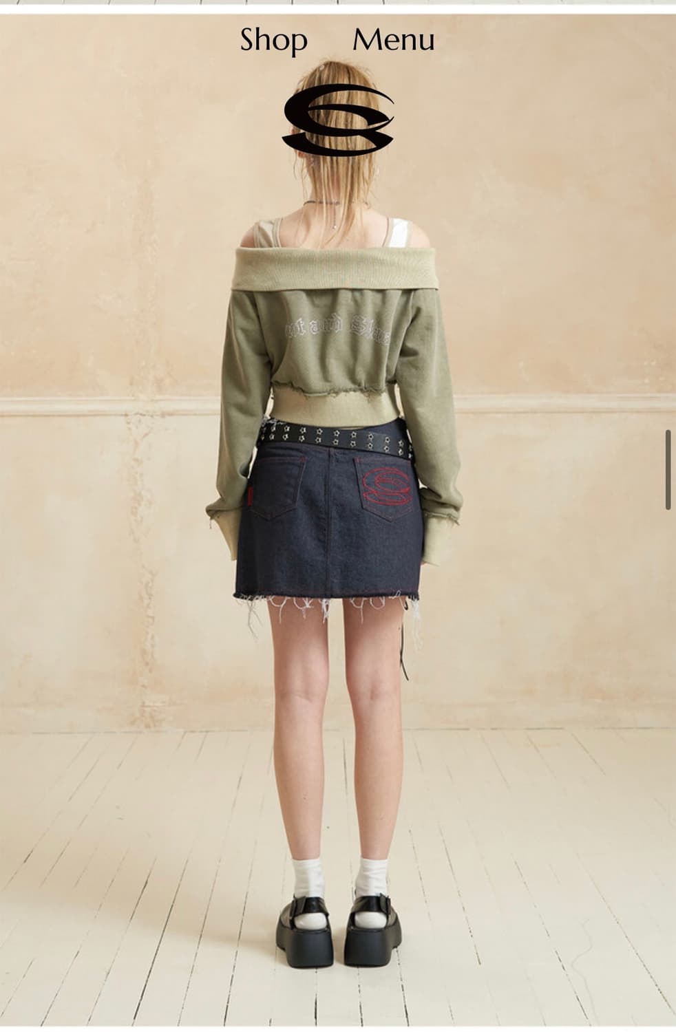 컷 앤 슬래시(cutandslash) 오프숄더 투웨이 크롭 집업 상품이미지4