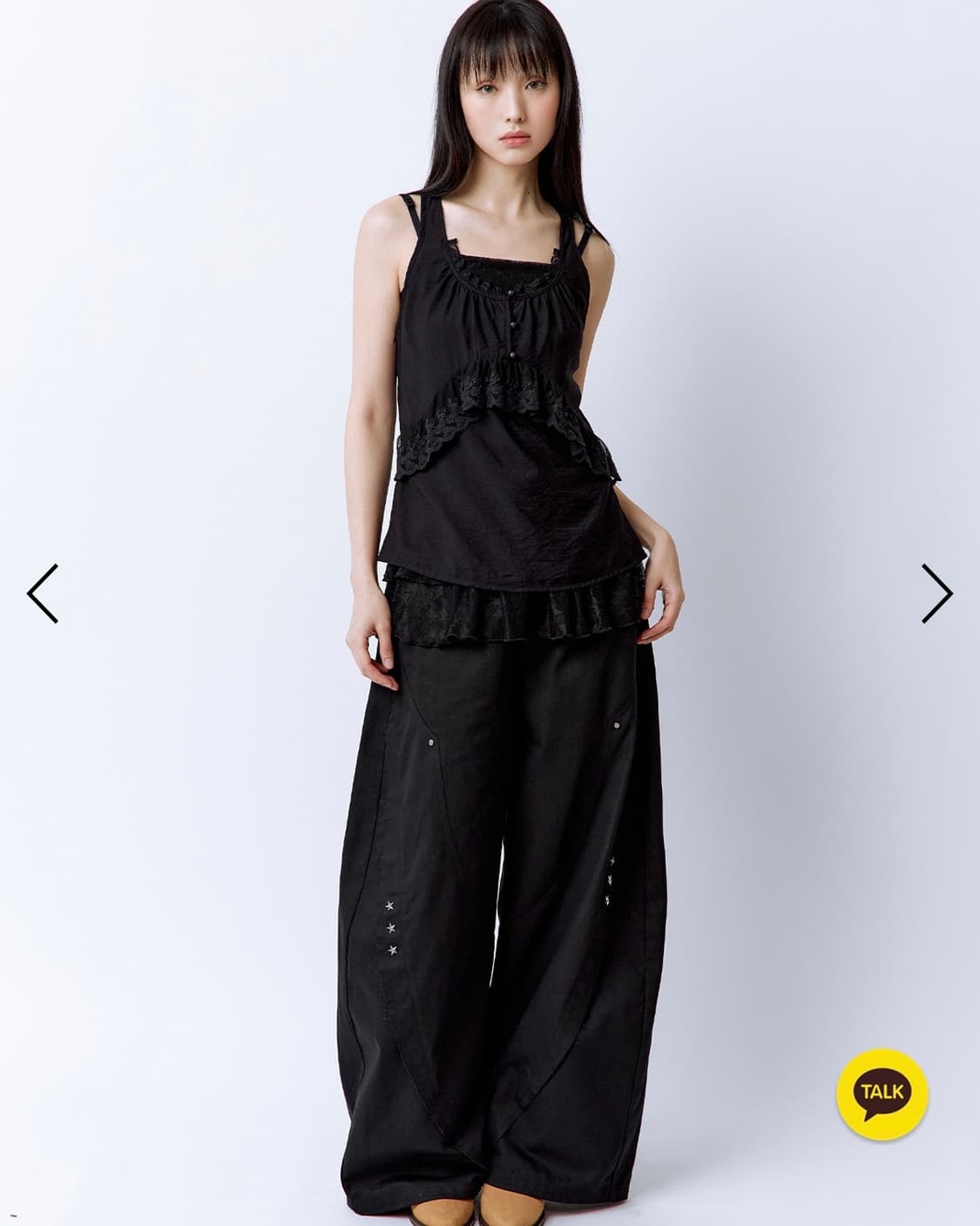 러프넥 Star Pattern Mesh Layered Dress 상품이미지8