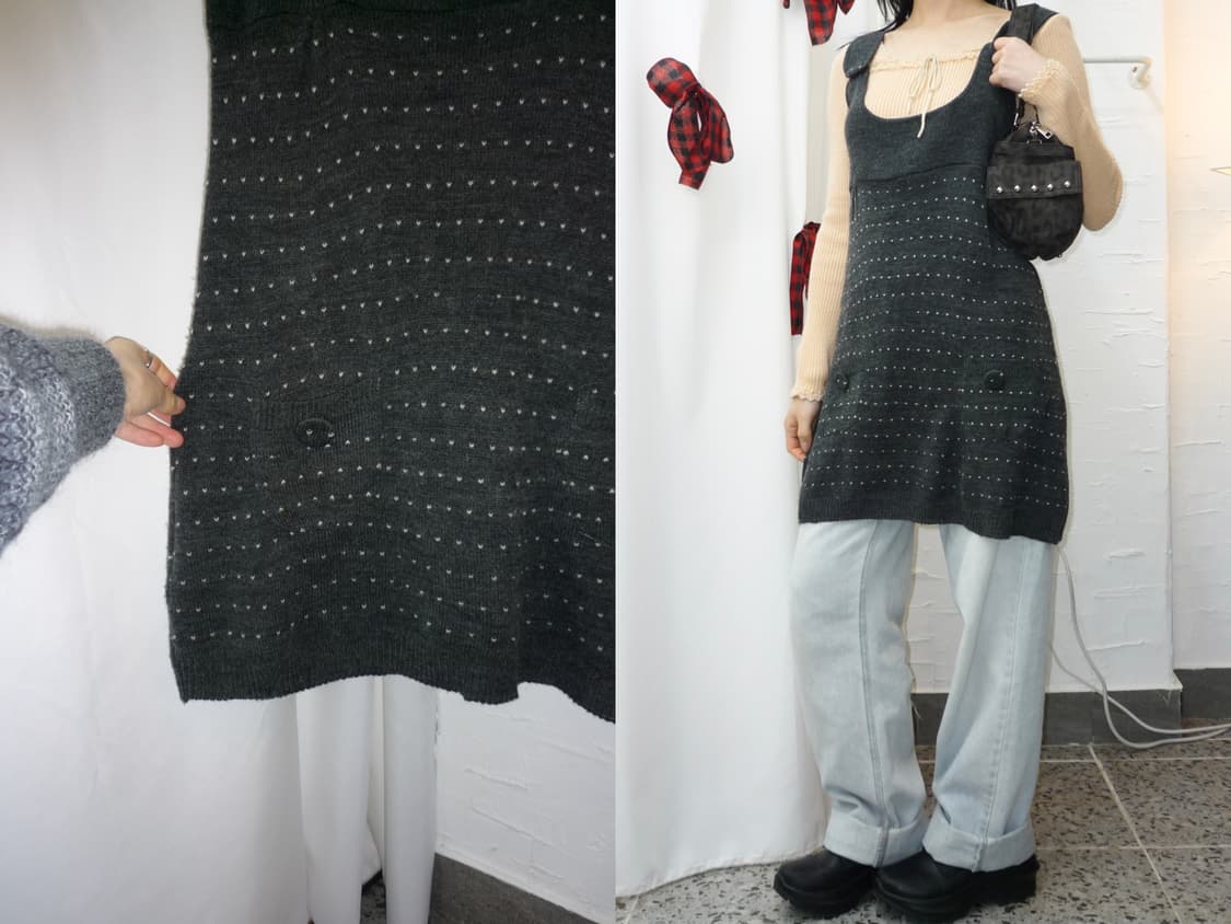 button pocket knit bustier 상품이미지1