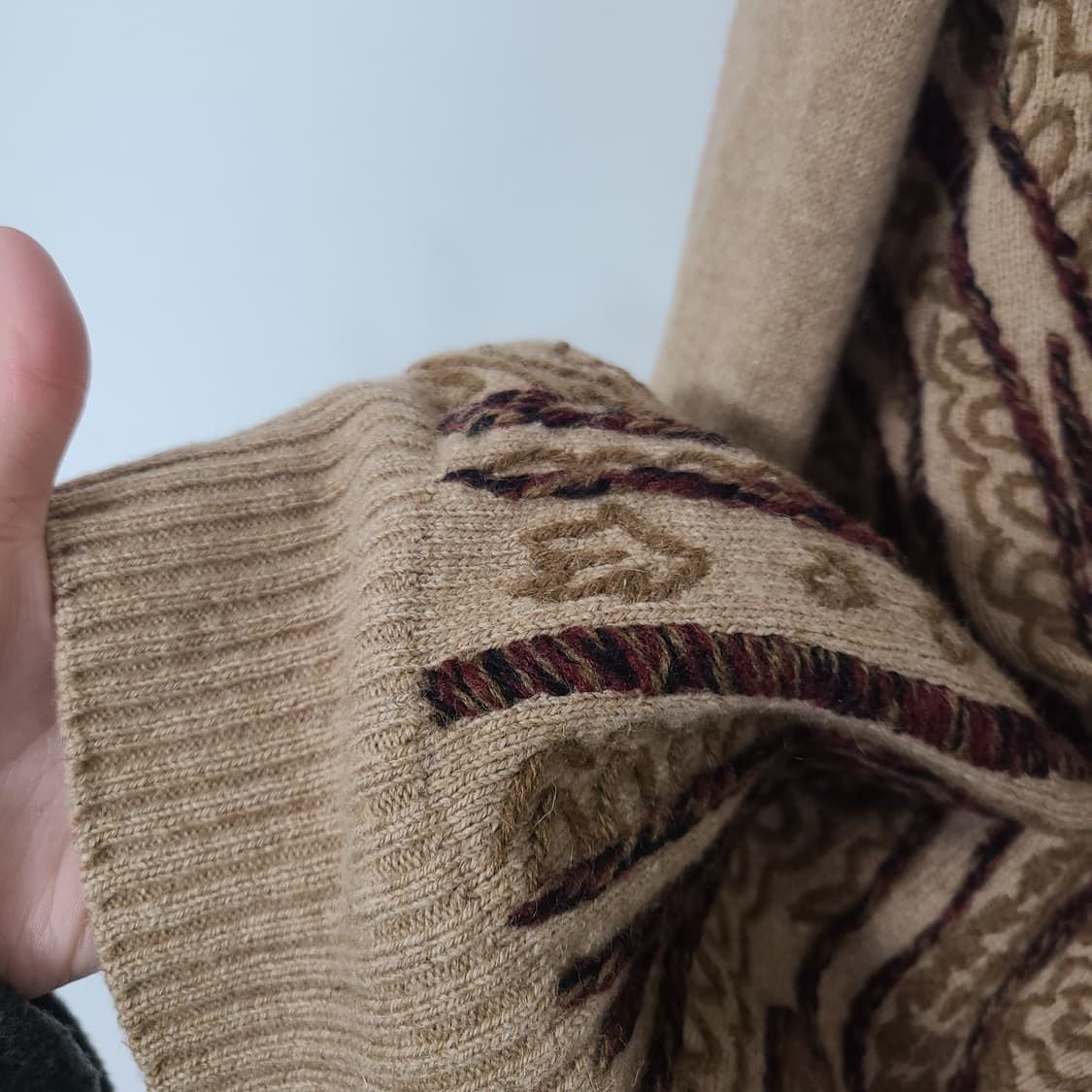 드리스 반 노튼 엠브로이더리 니트 카멜 L 상품이미지3