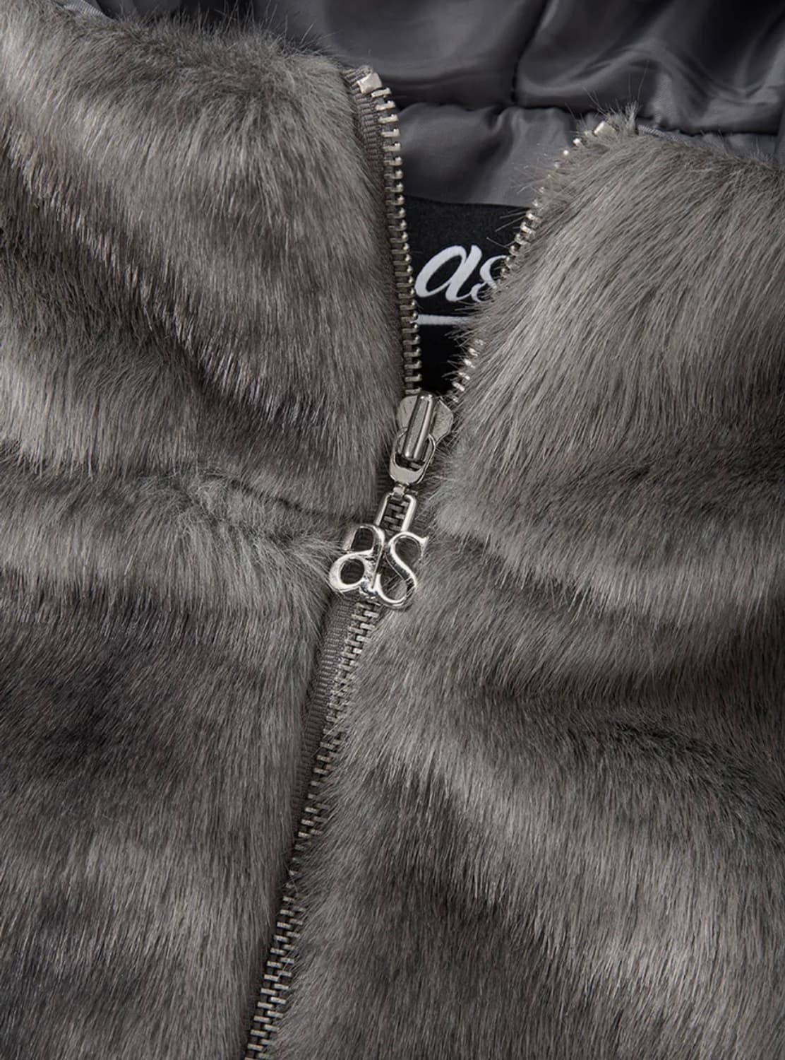 애즈온 카모 퍼 자켓 camo fur jacket gray 상품이미지4