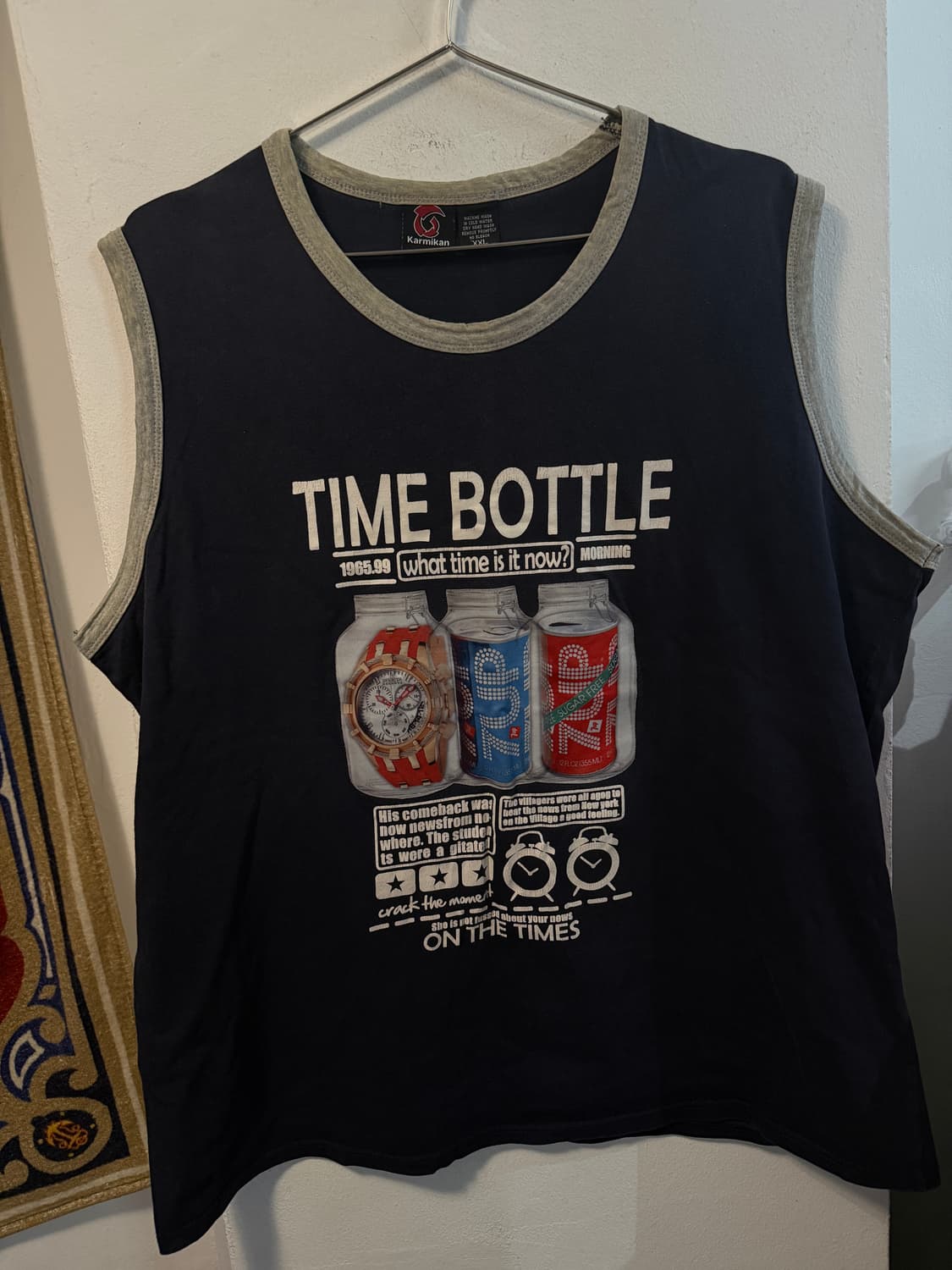 카르미칸 빈티지 TIME BOTTLE 그래픽 나시 XXL 상품이미지1