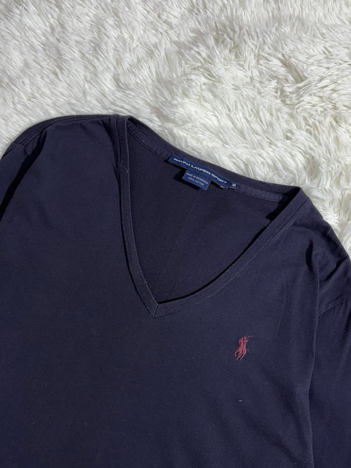 폴로 랄프로렌 네이비 포니 브이넥 슬리브  상품이미지3