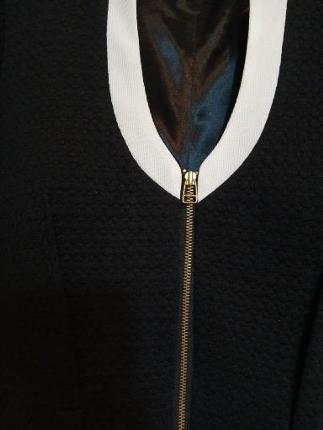 나롱쥐 배색 카라 지퍼 원피스 섹시 정장 홀복 캡 드레스 하객룩 데이트룩 상품이미지2