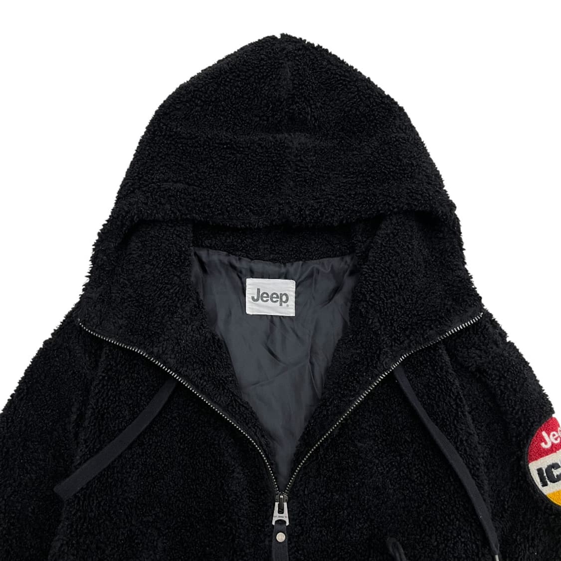 지프 사이트패치 블랙 뽀글이 후드집업 M 상품이미지8