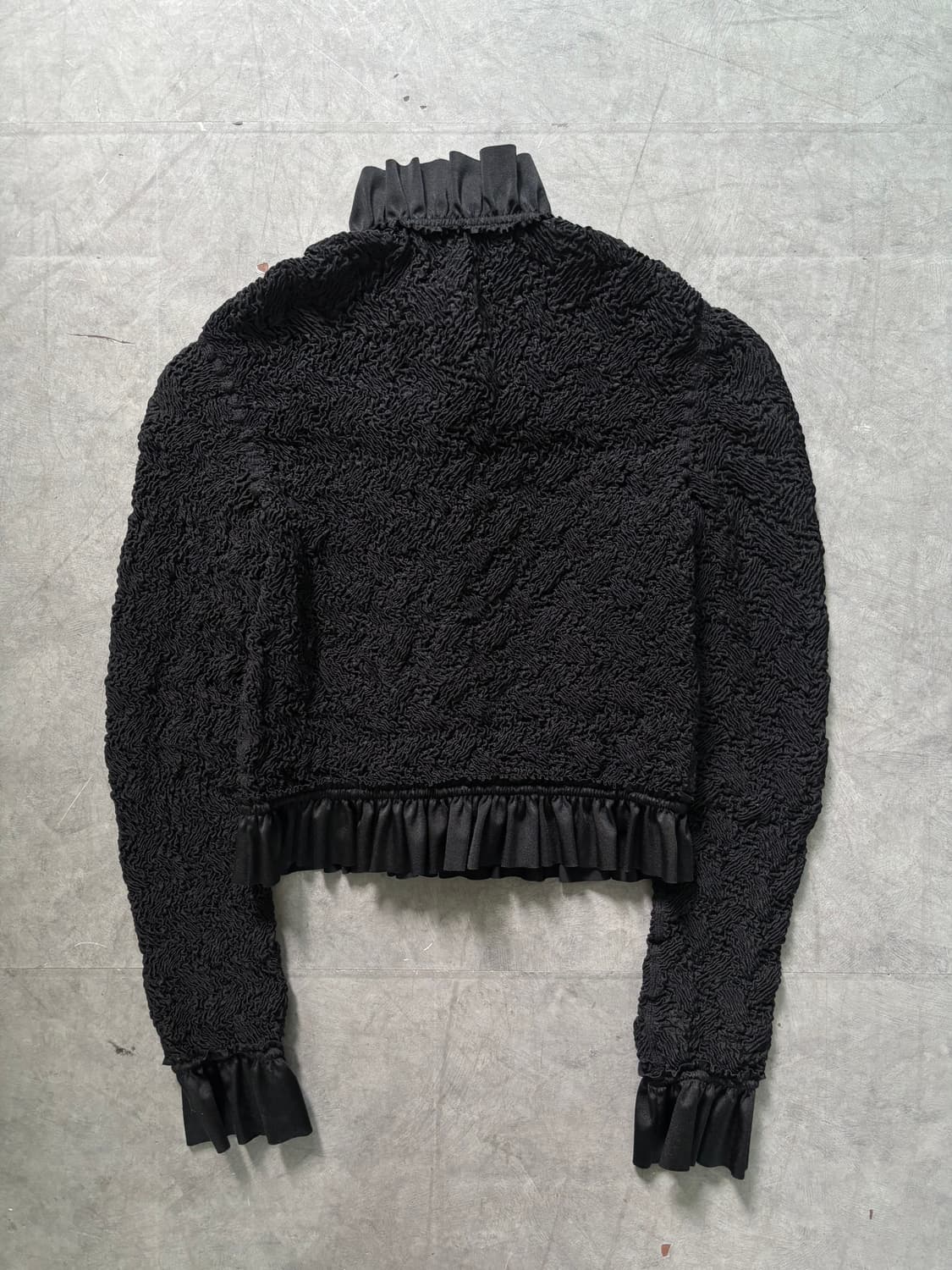 Alexander Wang 알렉산더 왕 블랙 플리츠 러플 크롭 자켓 상품이미지9