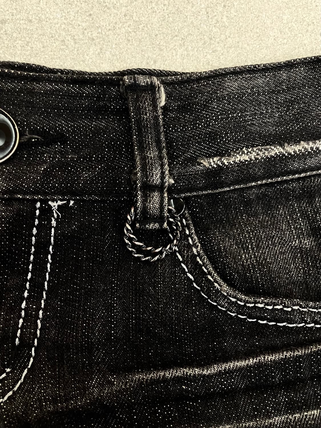 블랙 데님 숏팬츠 상품이미지4