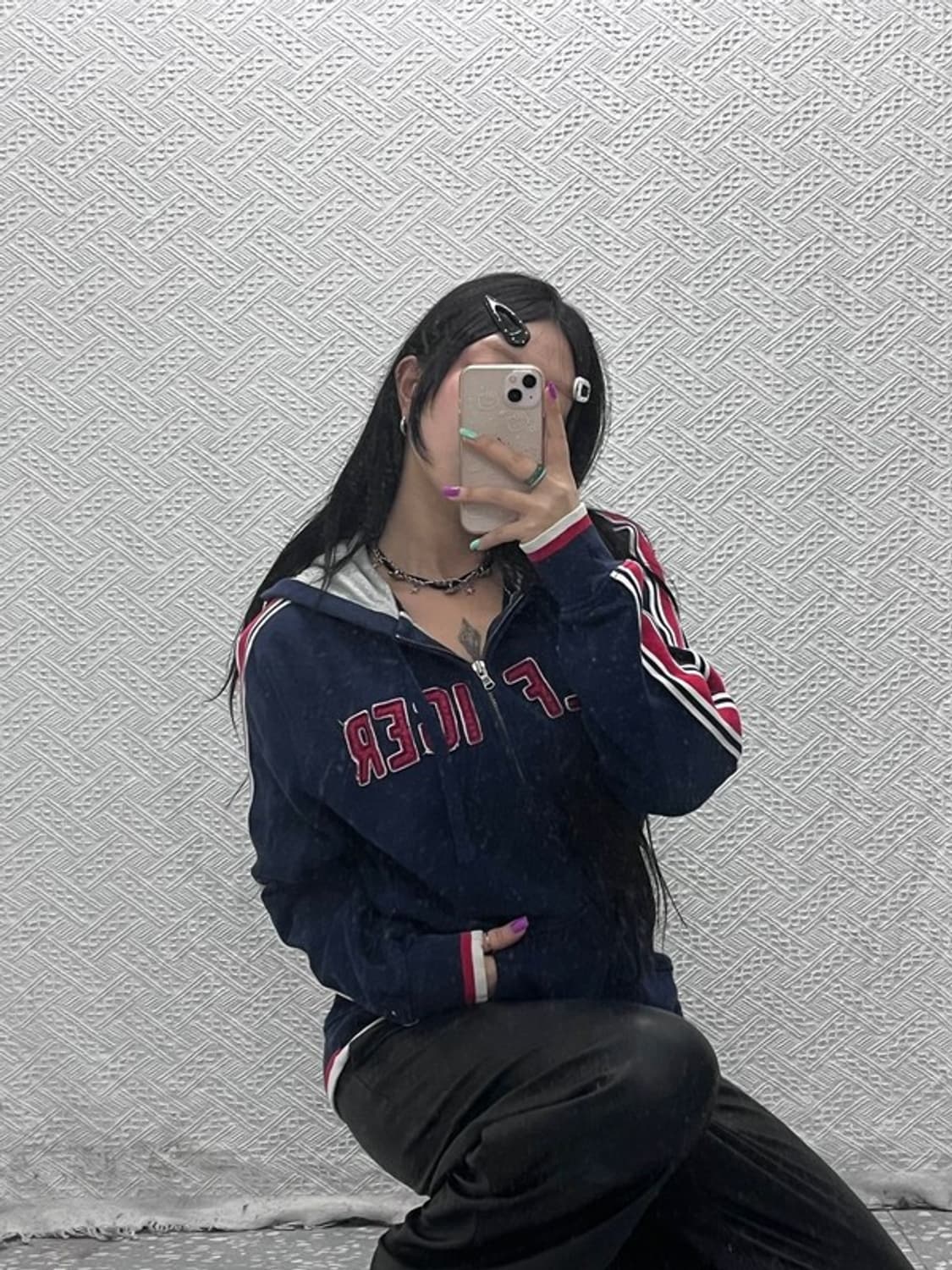 타미힐피거 올드스쿨 00's 레트로 배색 후드 집업 M C07008 상품이미지2