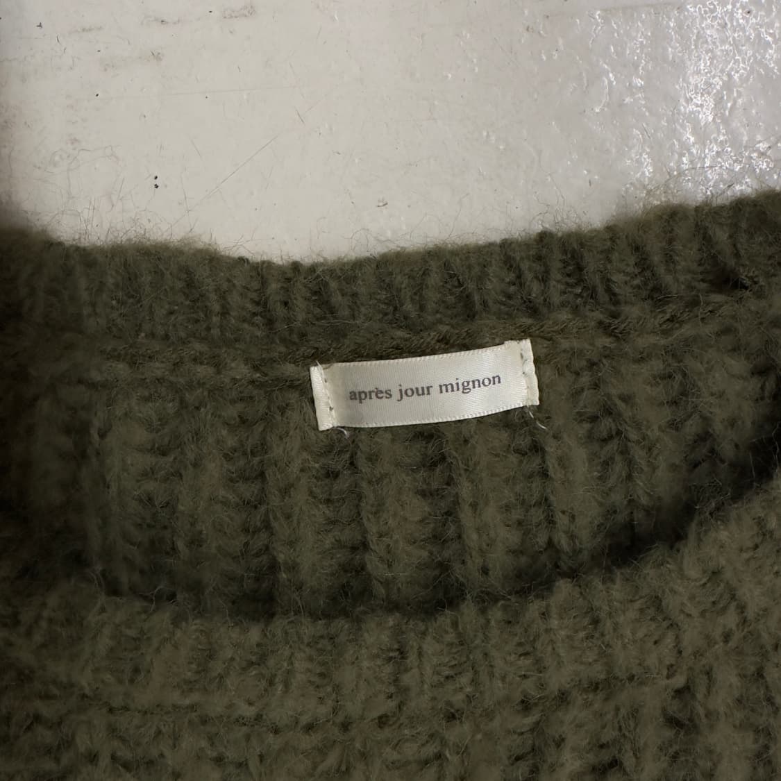 jour mignon 모스그린 헤어리 오버핏 니트 상품이미지6