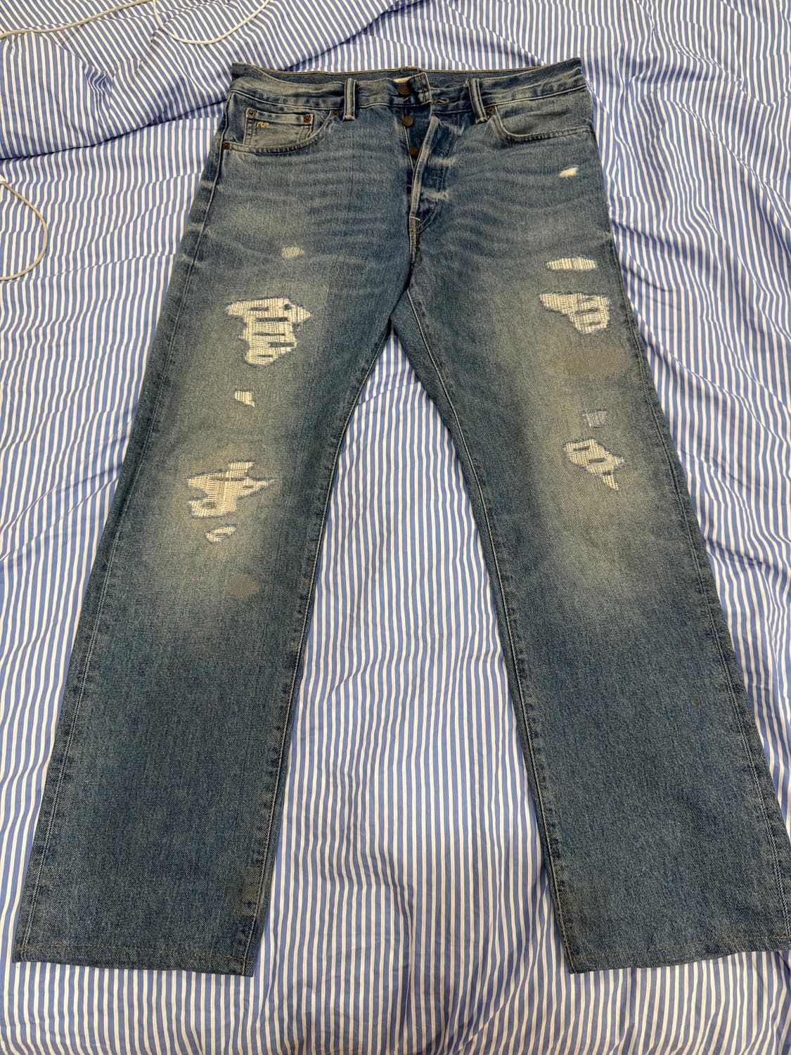 RRL 리페어 데님 팬츠 상품이미지4