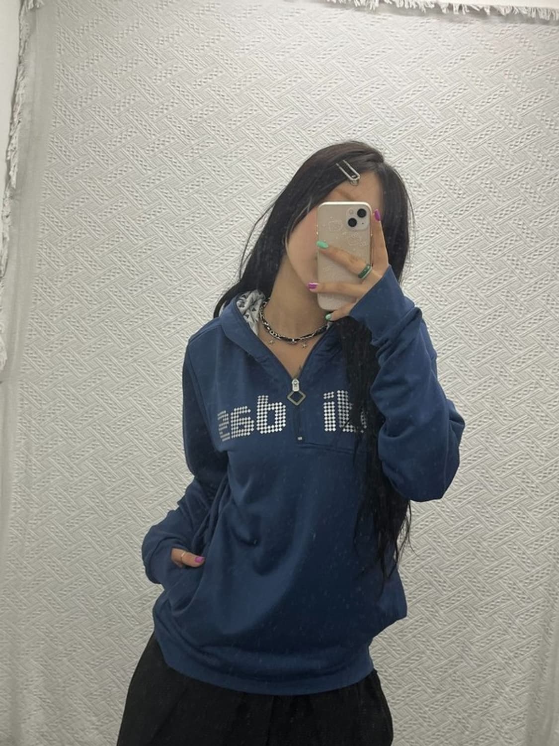 아디다스 올드스쿨 스펠아웃 패턴로고 반집업 져지 후드티 L C06744 상품이미지2