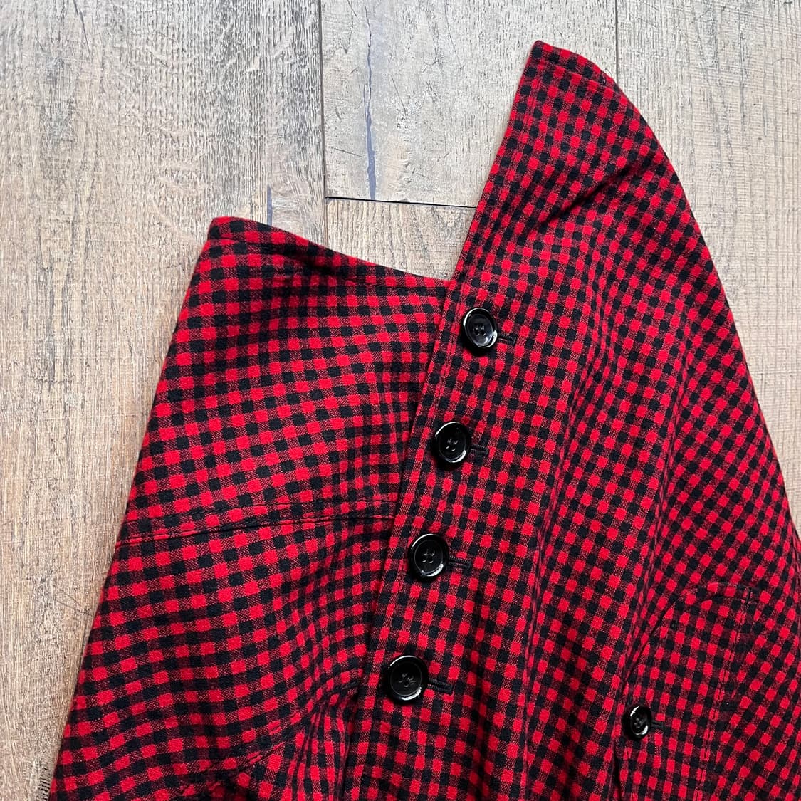 Gingham Check Asymmetry Docking Skirt 상품이미지5