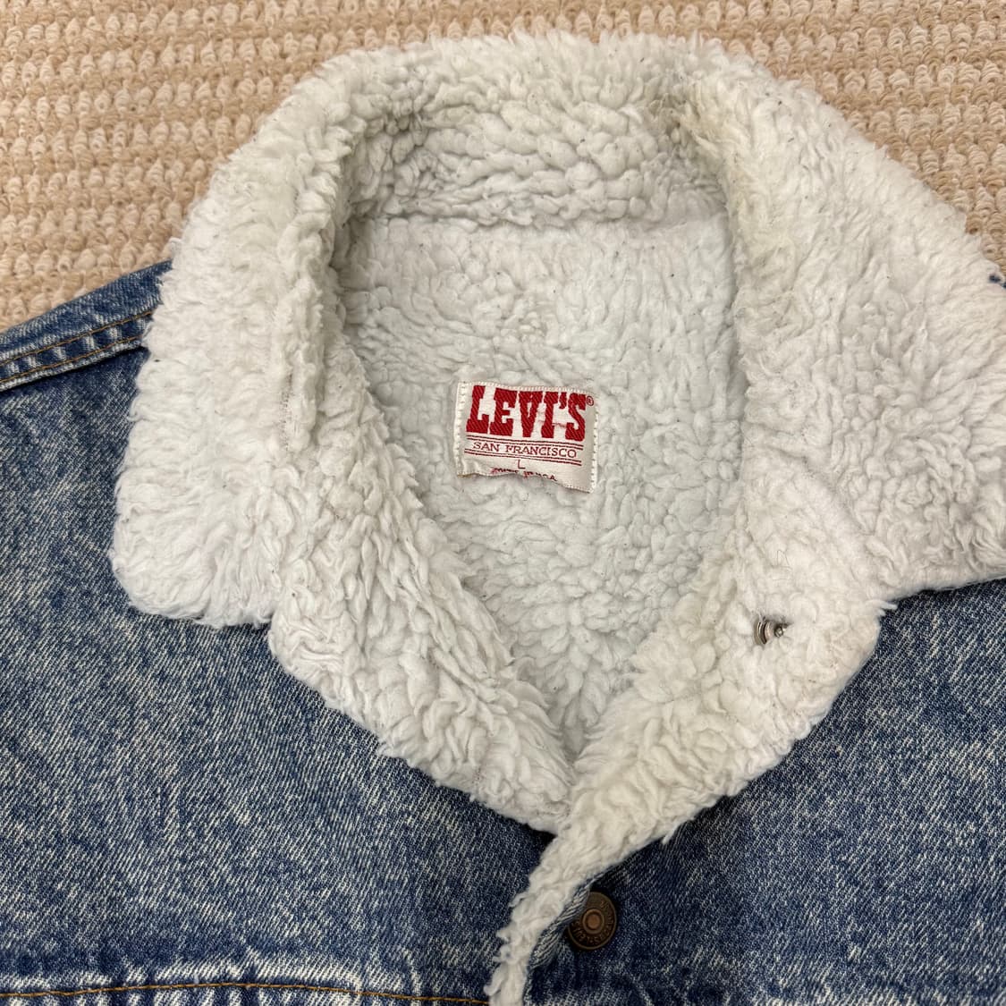 리바이스 워싱 트러커 쉐르파 데님 자켓 80년대 USA 상품이미지6