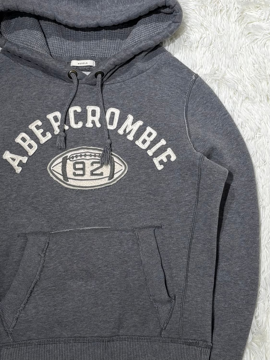 아베크롬비 빅로고 그레이 헤비스웻 후드 상품이미지5