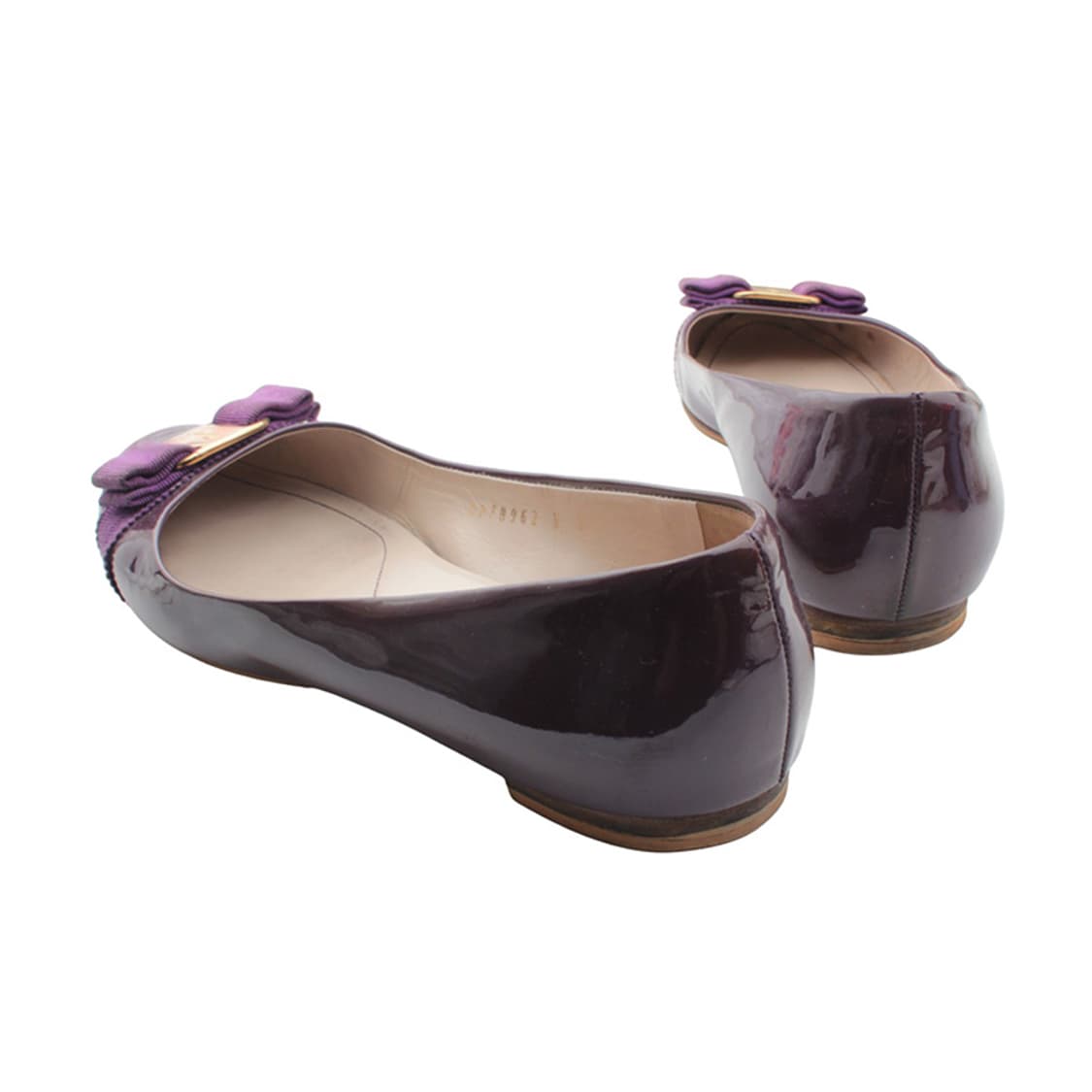 페라가모 금장 바라 퍼플 페이던트 플랫슈즈 36 1/2 C 상품이미지4