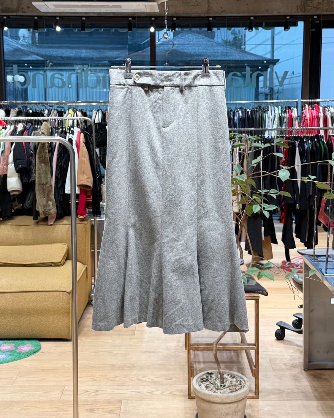 폴로 랄프로렌 그레이 플레어 미디스커트 상품이미지1