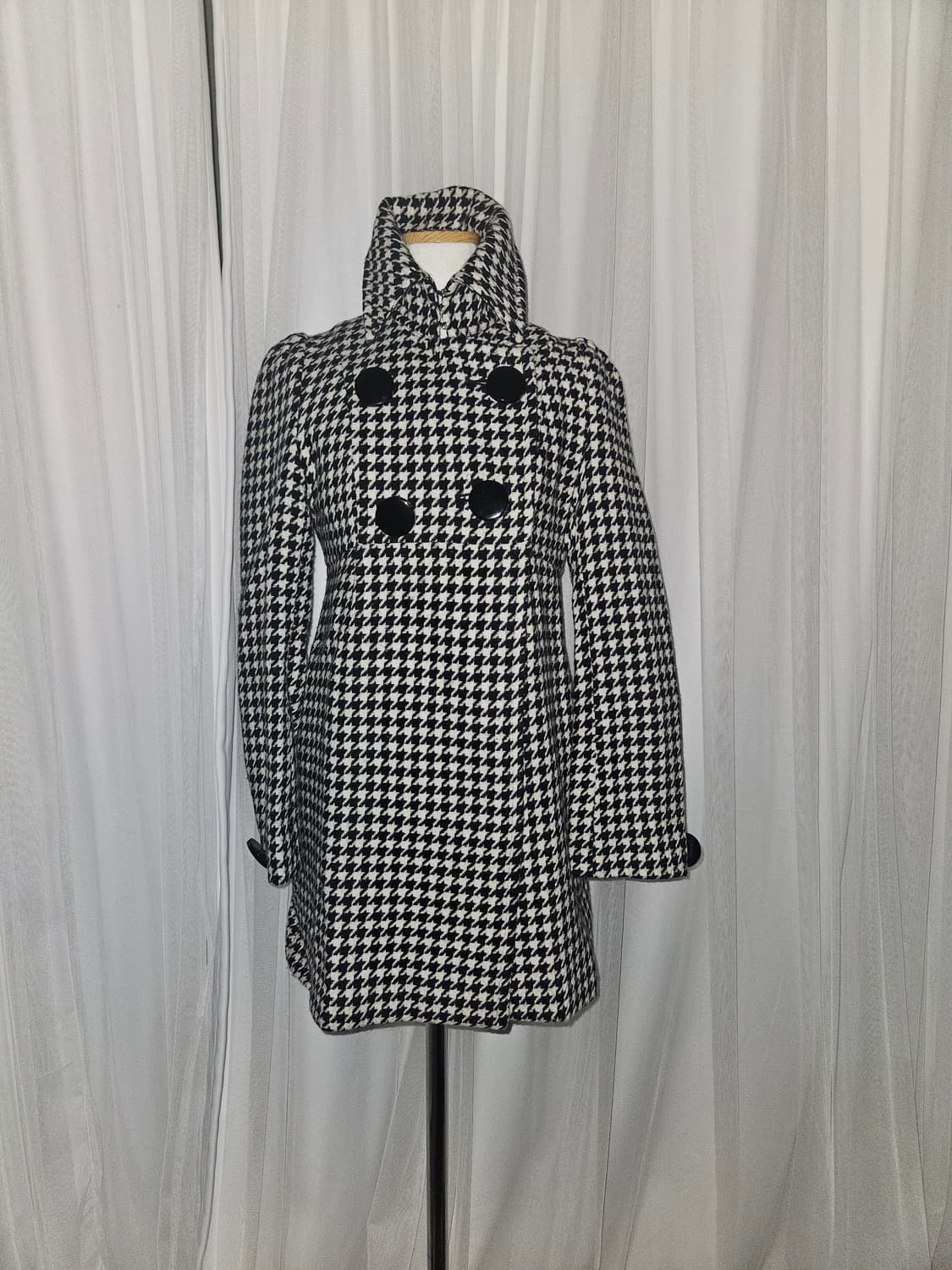 ingni 빈티지 하운드 체크패턴 히메 더블 코트 상품이미지4