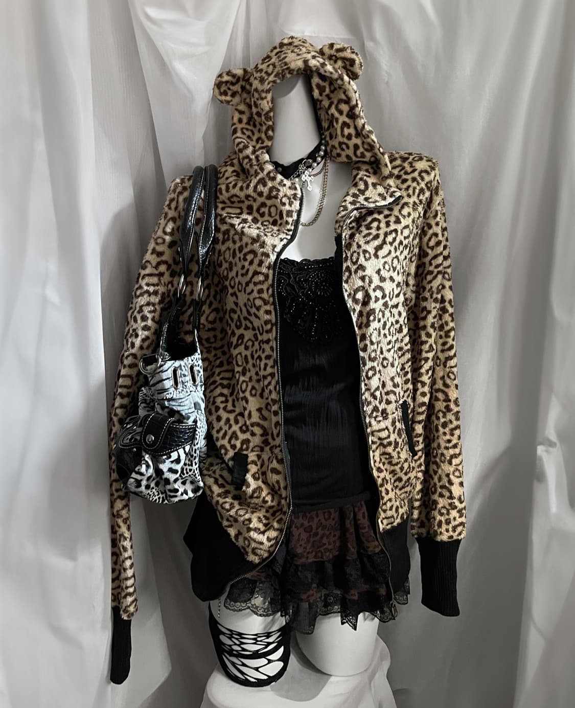 Gal 갸루 호피 집업 세트 axes femme 상품이미지5