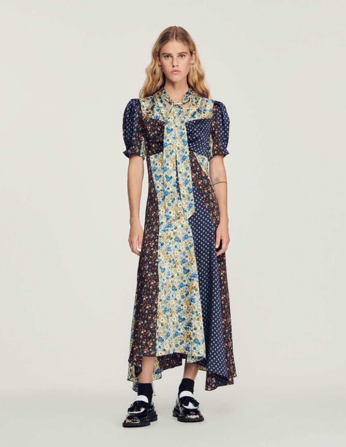 [제니 착용] 산드로(SANDRO) Nilana 패치워크 원피스 상품이미지2