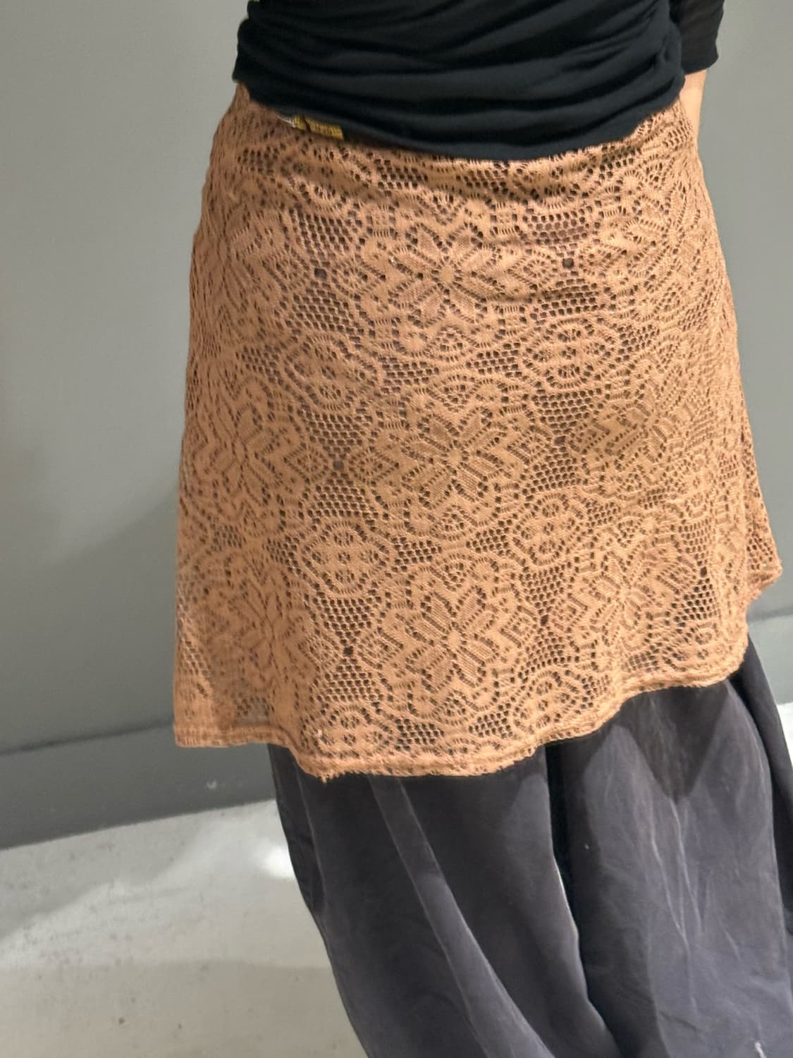 lace belt shirring detail skirt 상품이미지3