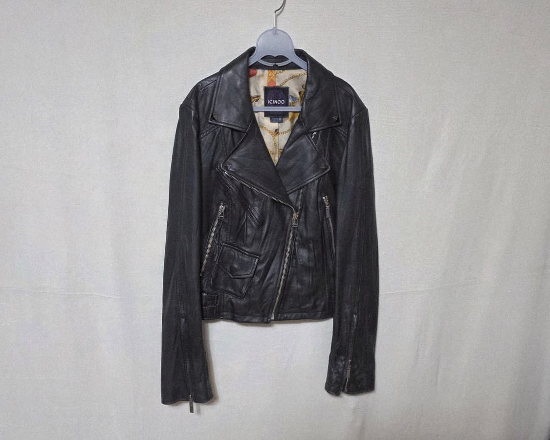 ICINOO 천연 양가죽 라이더 자켓 상품이미지3
