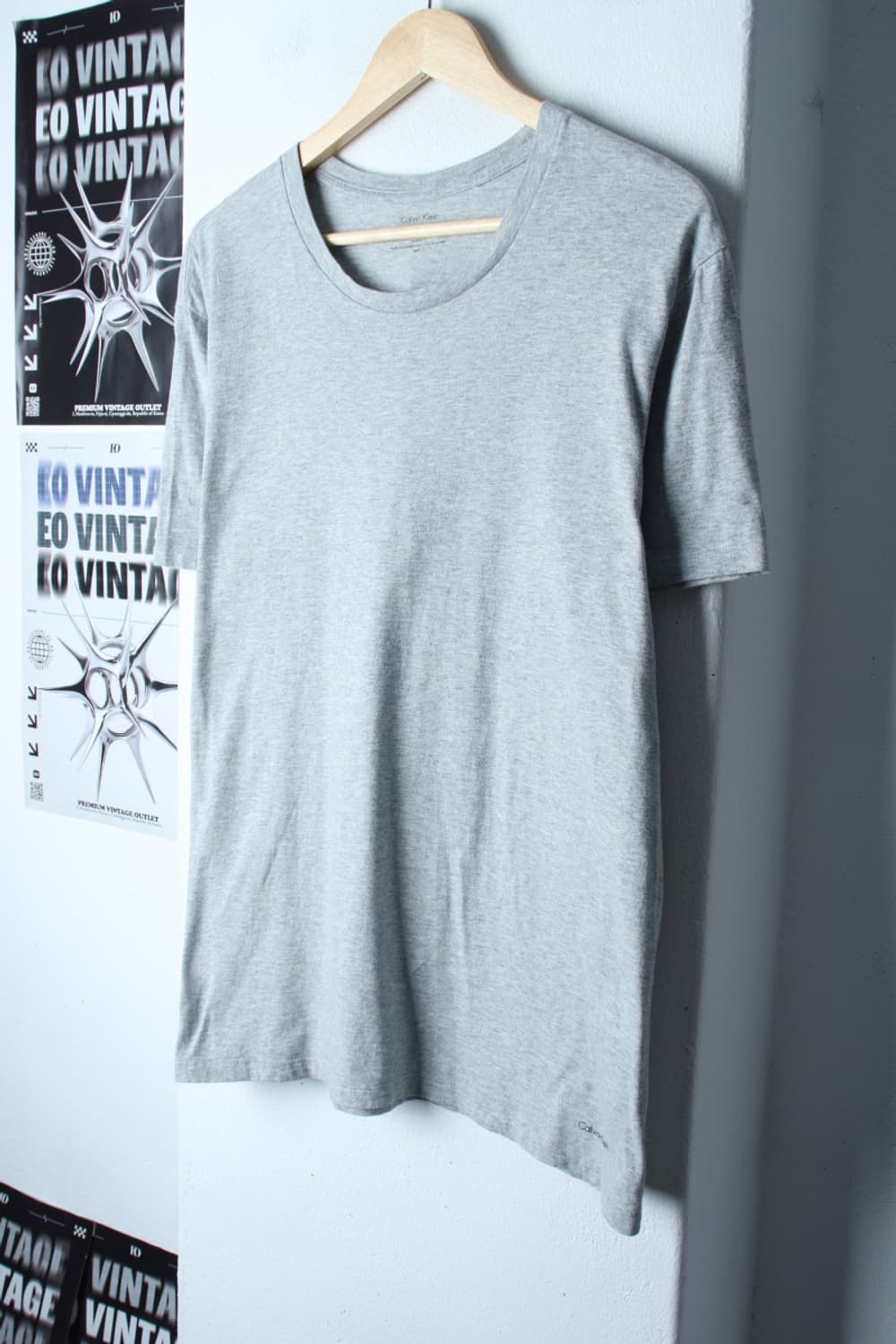 (L-XL) 캘빈클라인 반팔 티셔츠 그레이 무지 기본-H30086 상품이미지1