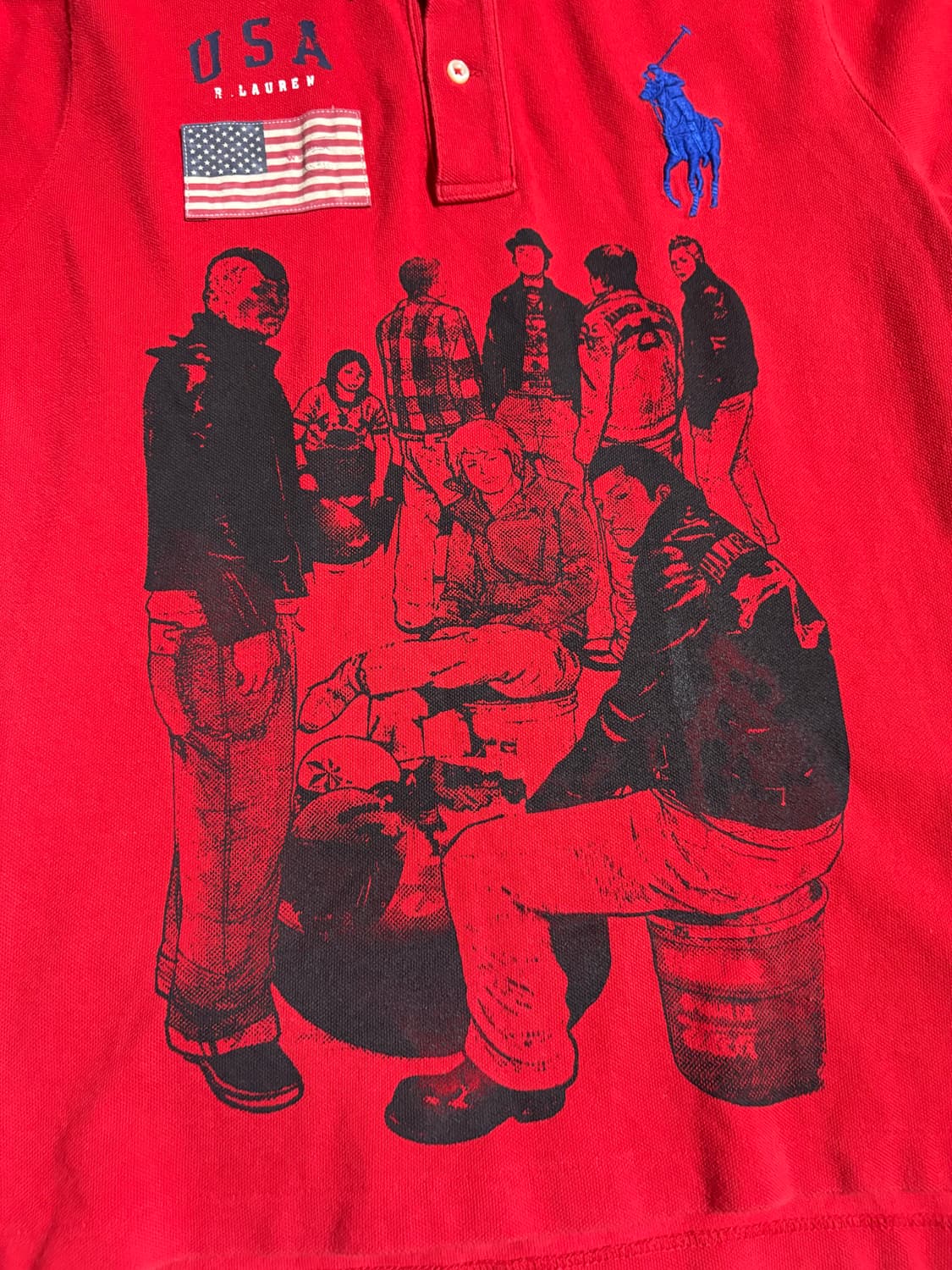 폴로 빅포니 USA 성조기 커스텀 반팔 카라 티셔츠 상품이미지2