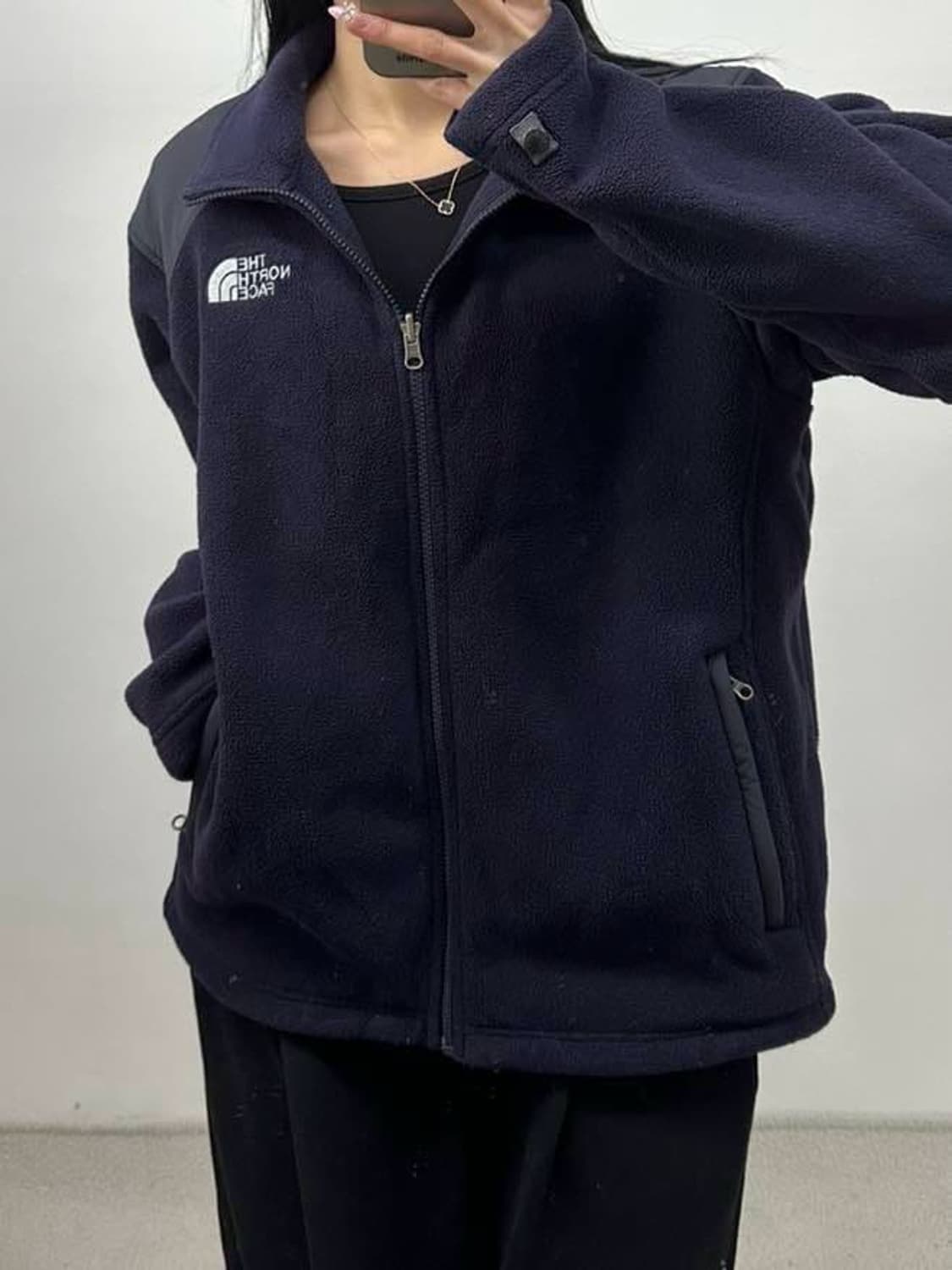 노스페이스 네이비 쉐르파 플리스 집업 후리스 자켓(밑단스트링ㅇ) 상품이미지1