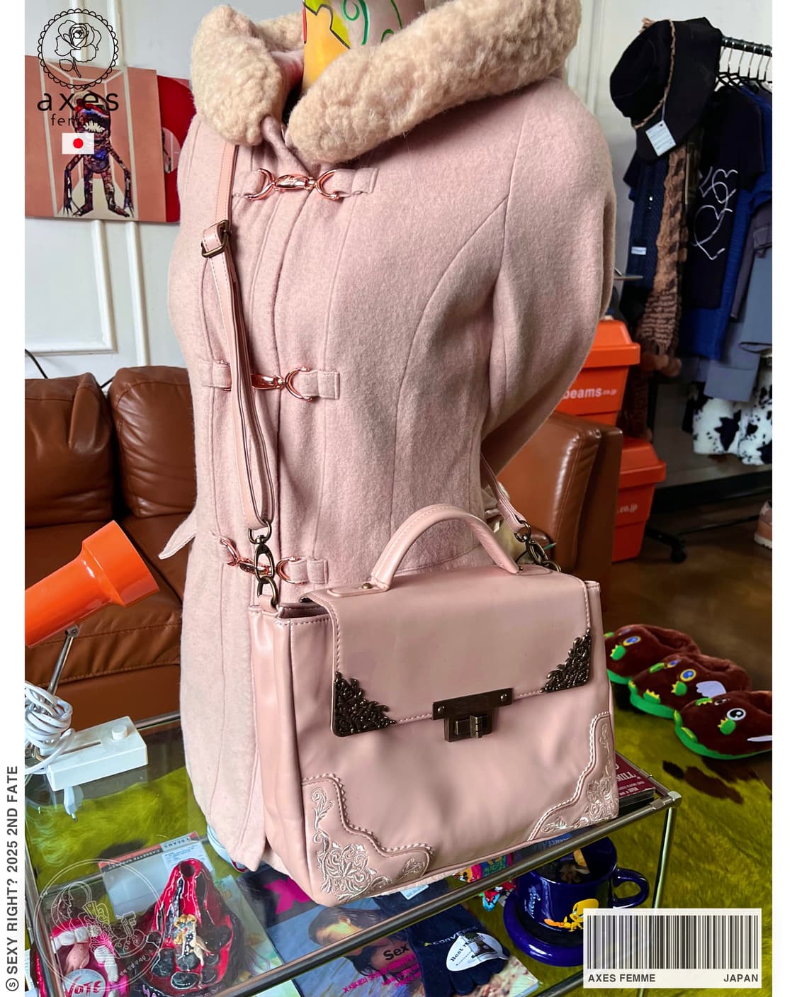 axes femme Antique Metal Trim Crossbag 상품이미지1