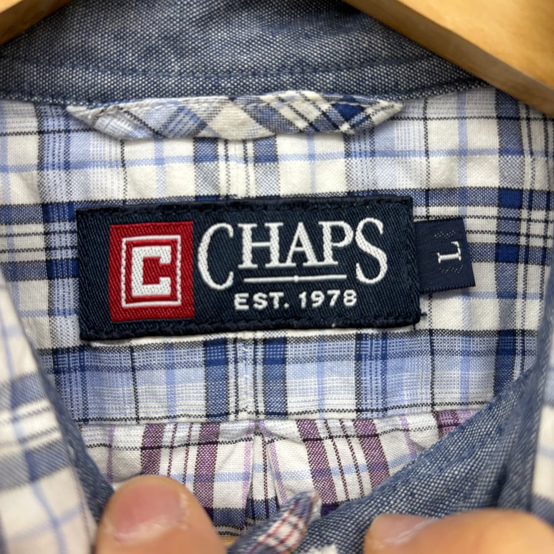 챕스 랄프로렌 반팔 체크 셔츠 남성L 상품이미지4
