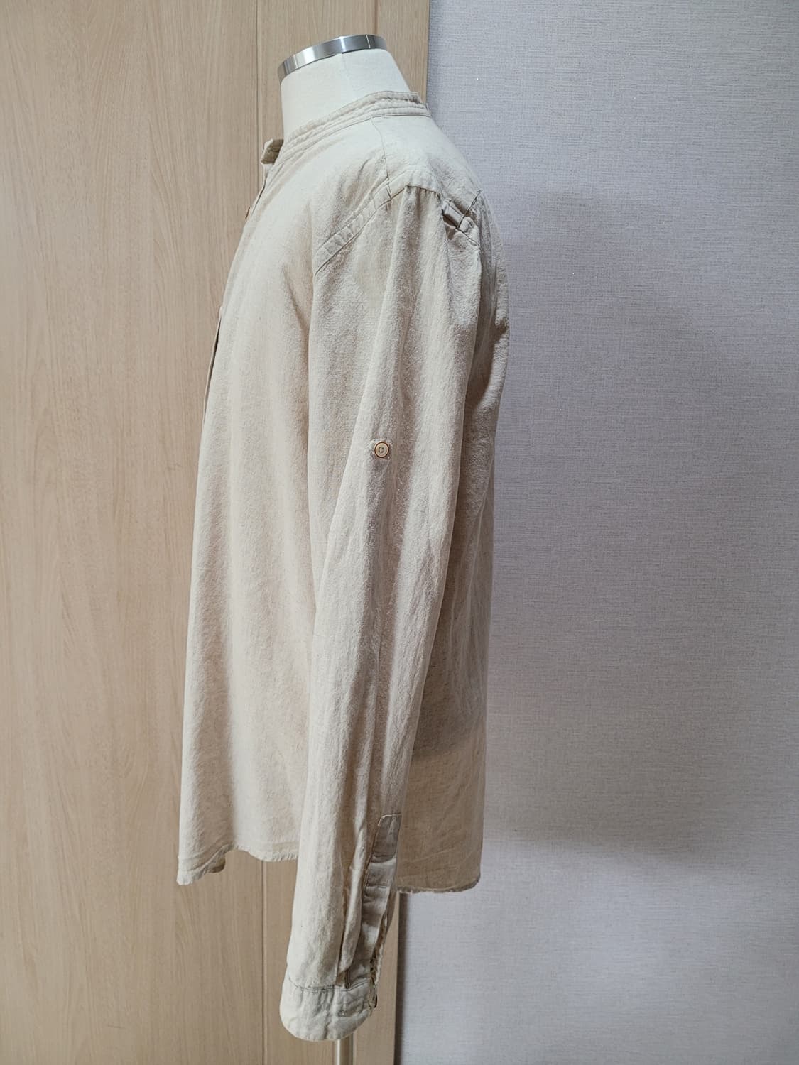 자라맨 ZARAMAN 린넨 헨리넥 셔츠 105 로우화이트(미색) 상품이미지5