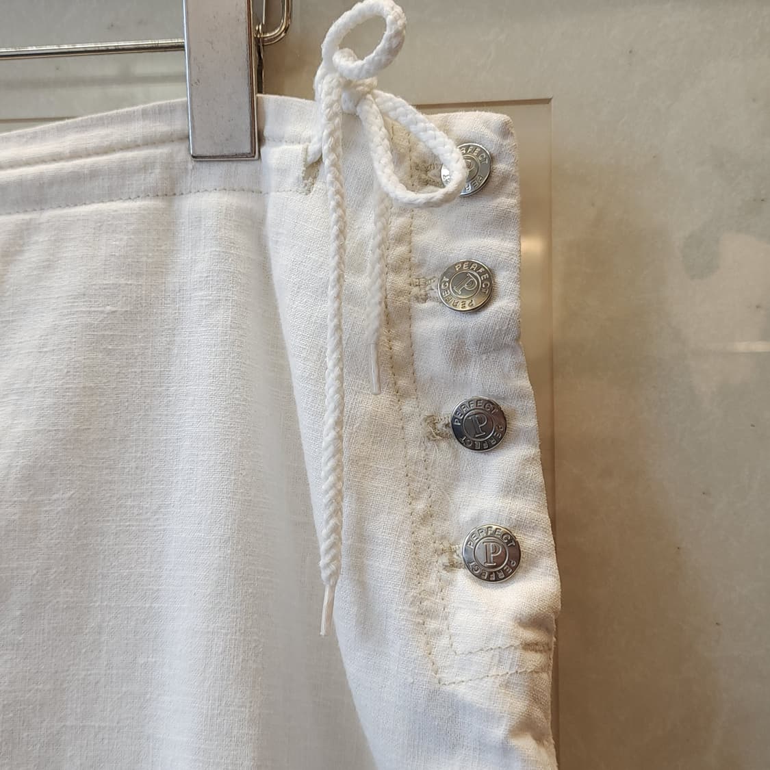 90s 빈티지 스커트 유럽  화이트 스커트 미니스커트 물고기자수 3 상품이미지5