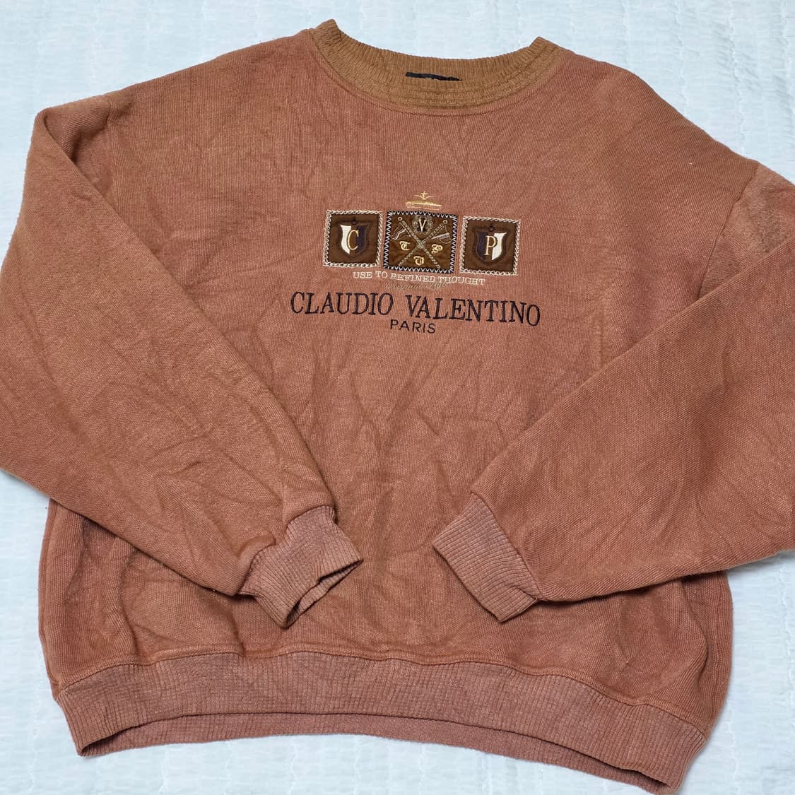 CLAUDIO VALENTINO PARIS) 90s 브라운 니트 빈티지 상품이미지2