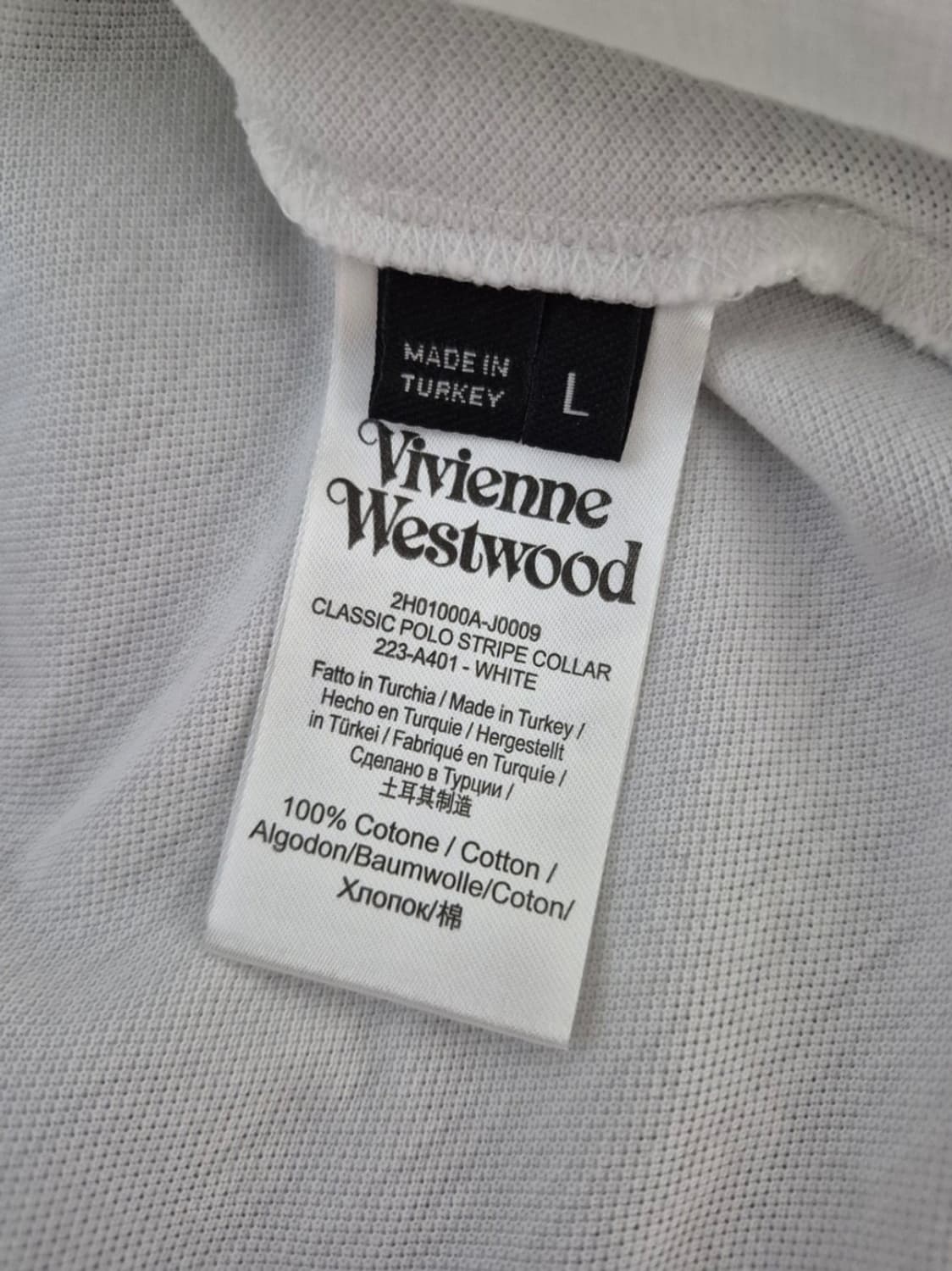 비비안 웨스트우드 오브 로고 폴로 스트라이프 칼라 화이트 상품이미지4