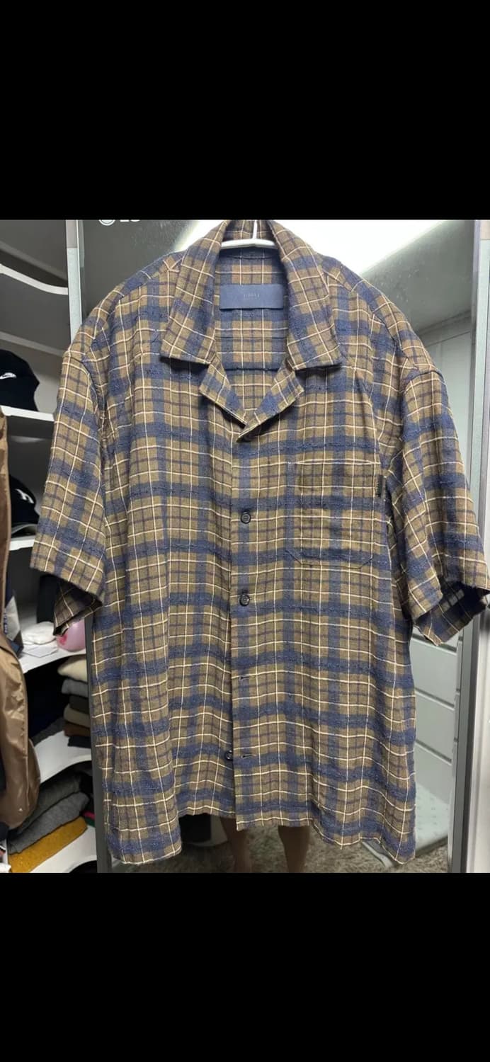 준지 체크 콤마 오픈 칼라 셔츠 48 상품이미지1