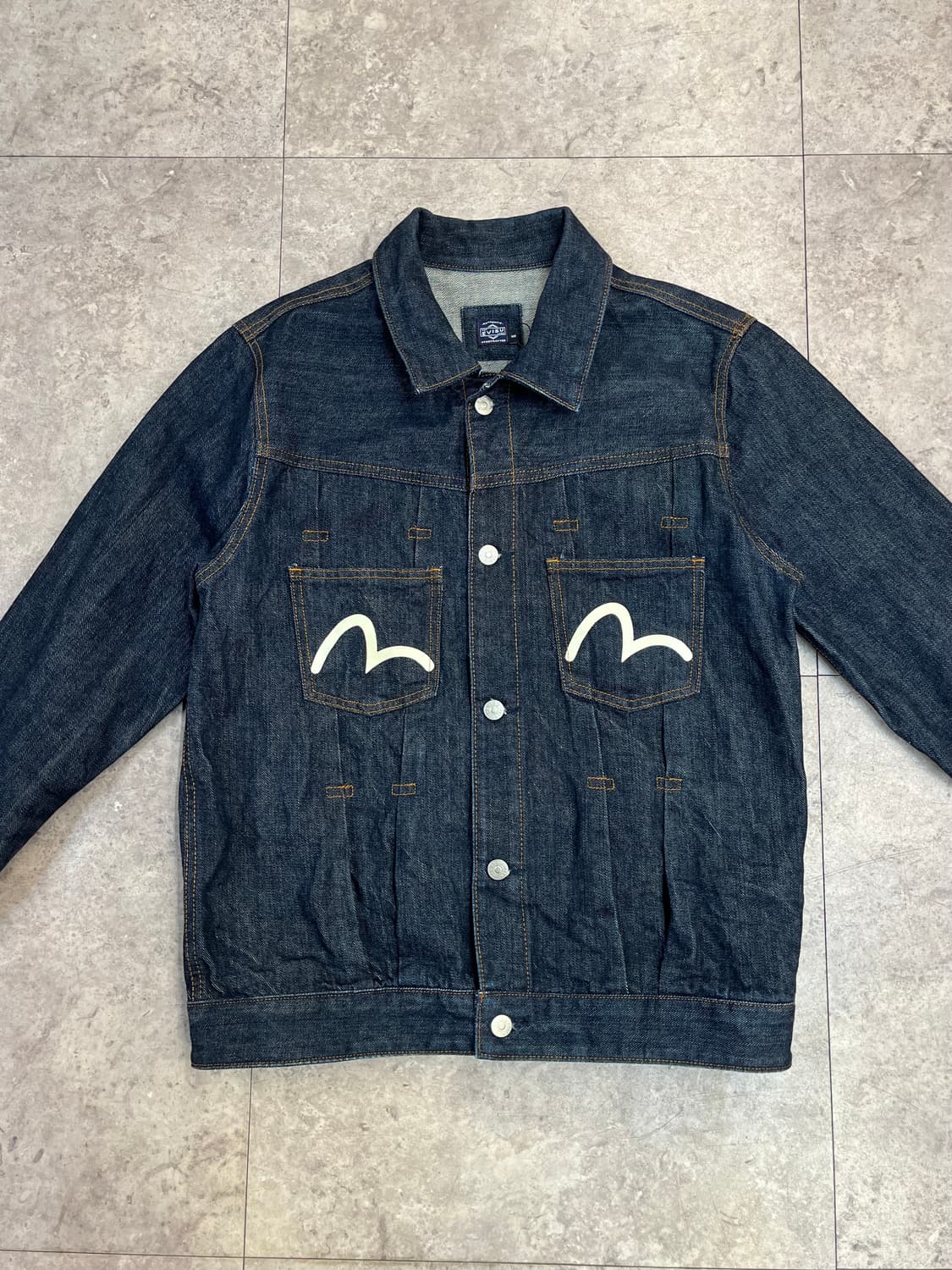 에비수 빅로고 데님 자켓 인디고 105 #csz2305 상품이미지4