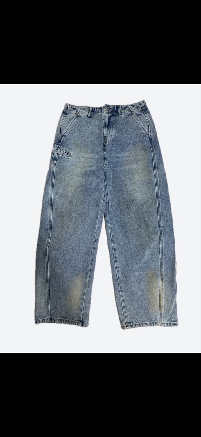 Deinet 다이닛 와이드 커브드 데님 팬츠 S 새제품 상품이미지1