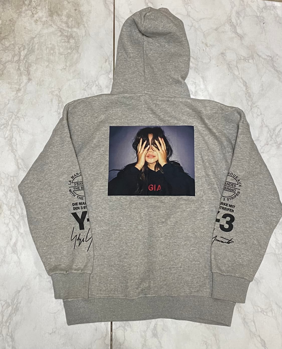 프린팅 기모 후드티셔츠 Y-3 마크 100 사이즈 상품이미지1