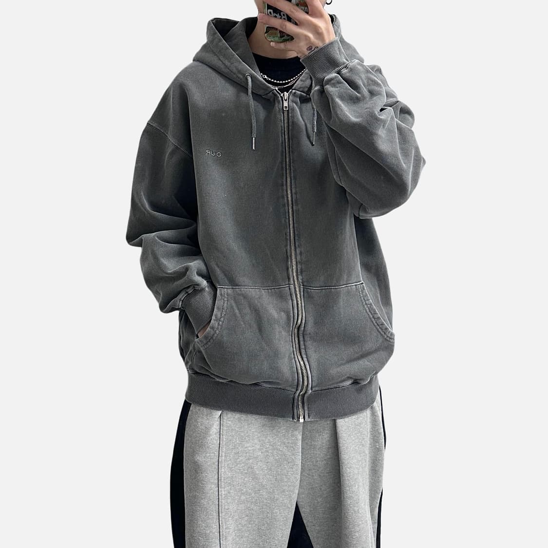 Our 피그먼트 워싱 후드집업 상품이미지2