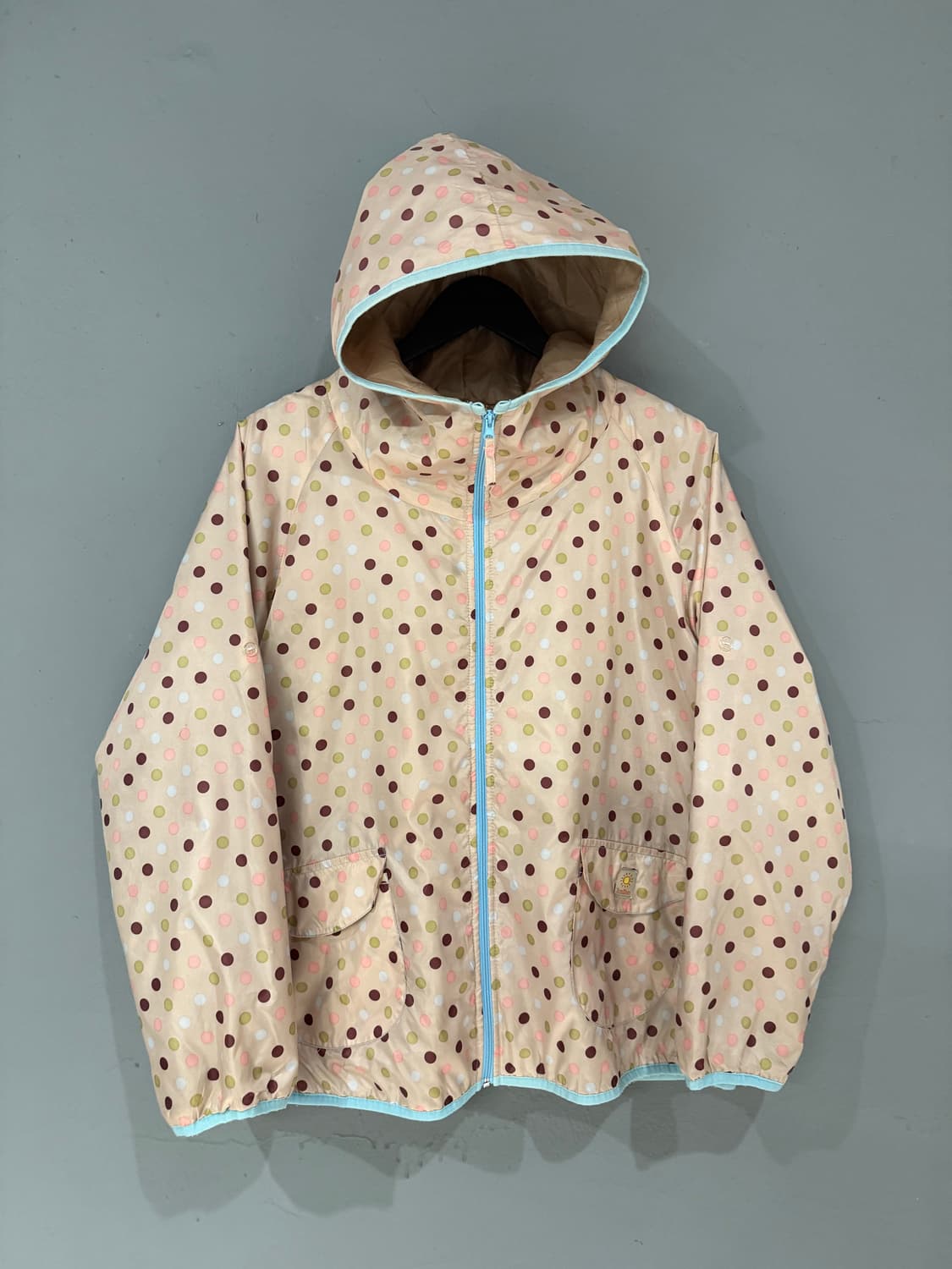 dot pattern pocket hood windbreaker  상품이미지3
