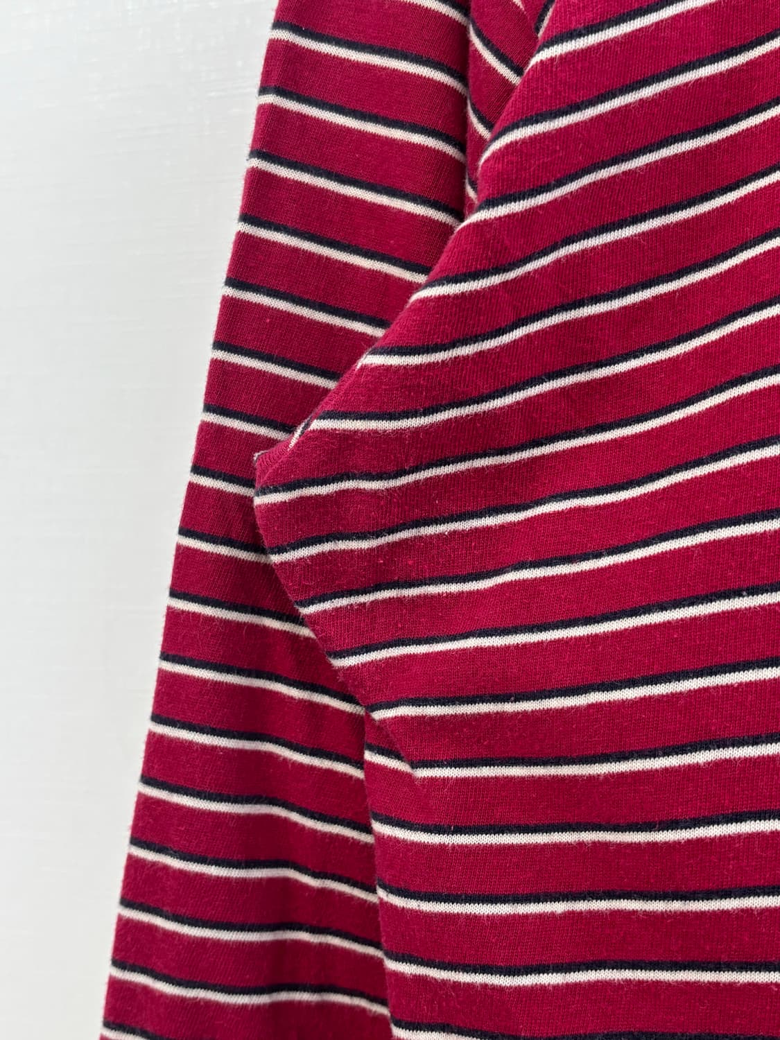 b.s saddle 레드 핑크 스트라이프 강아지 자수 긴팔티 상품이미지4