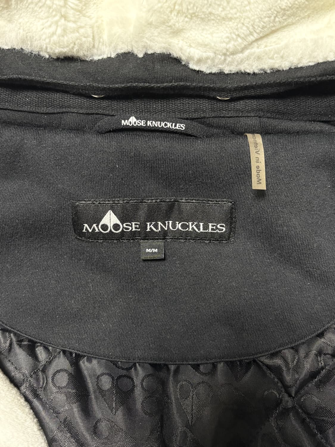 무스너클 클래식 버니 3 화이트 라이닝 후드 집업 블랙 상품이미지3