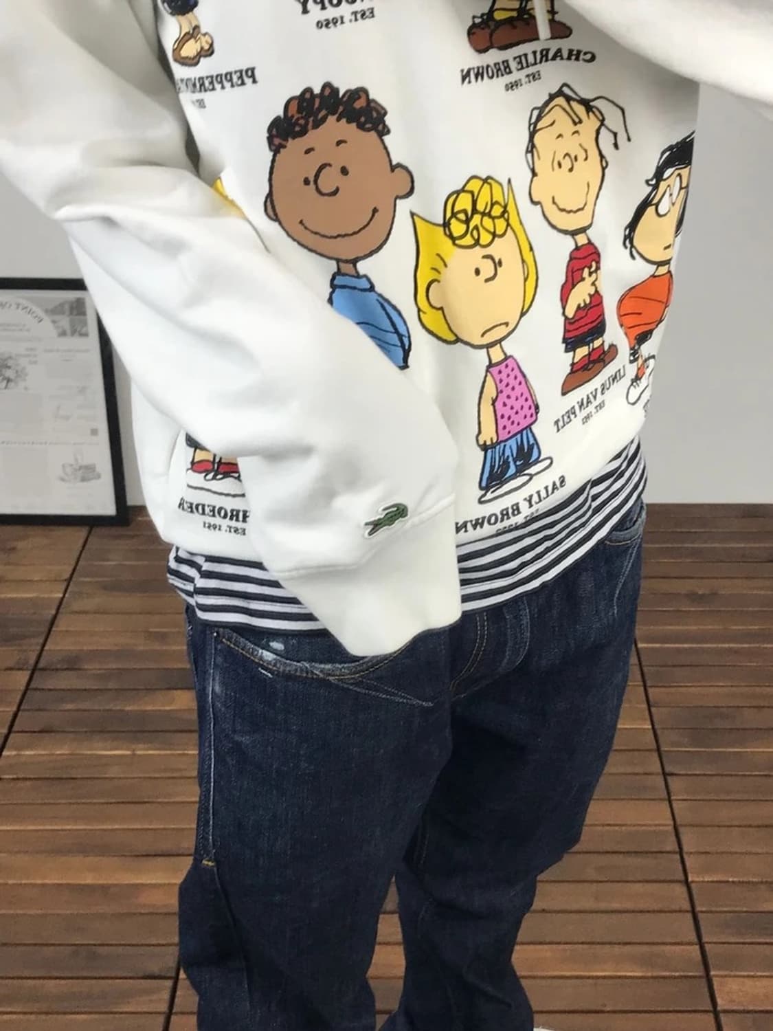 Lacoste x Peanuts White Hoodie 상품이미지3